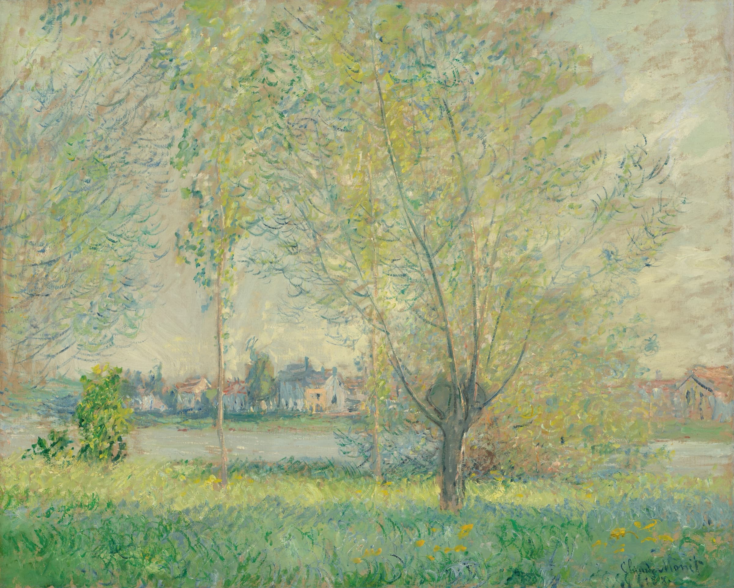 Claude Monet painting of willow trees