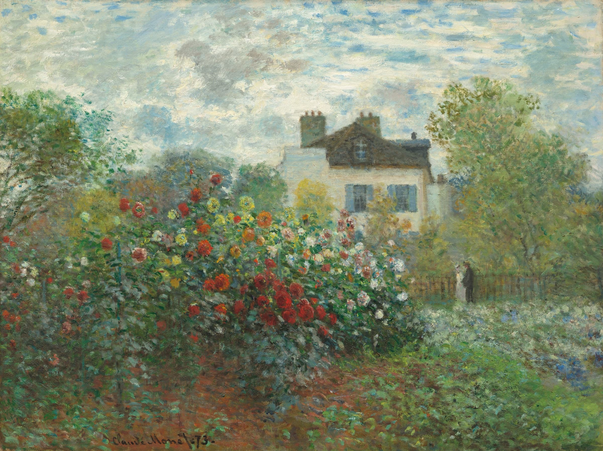 Claude Monet painting of dahlias at Argenteuil